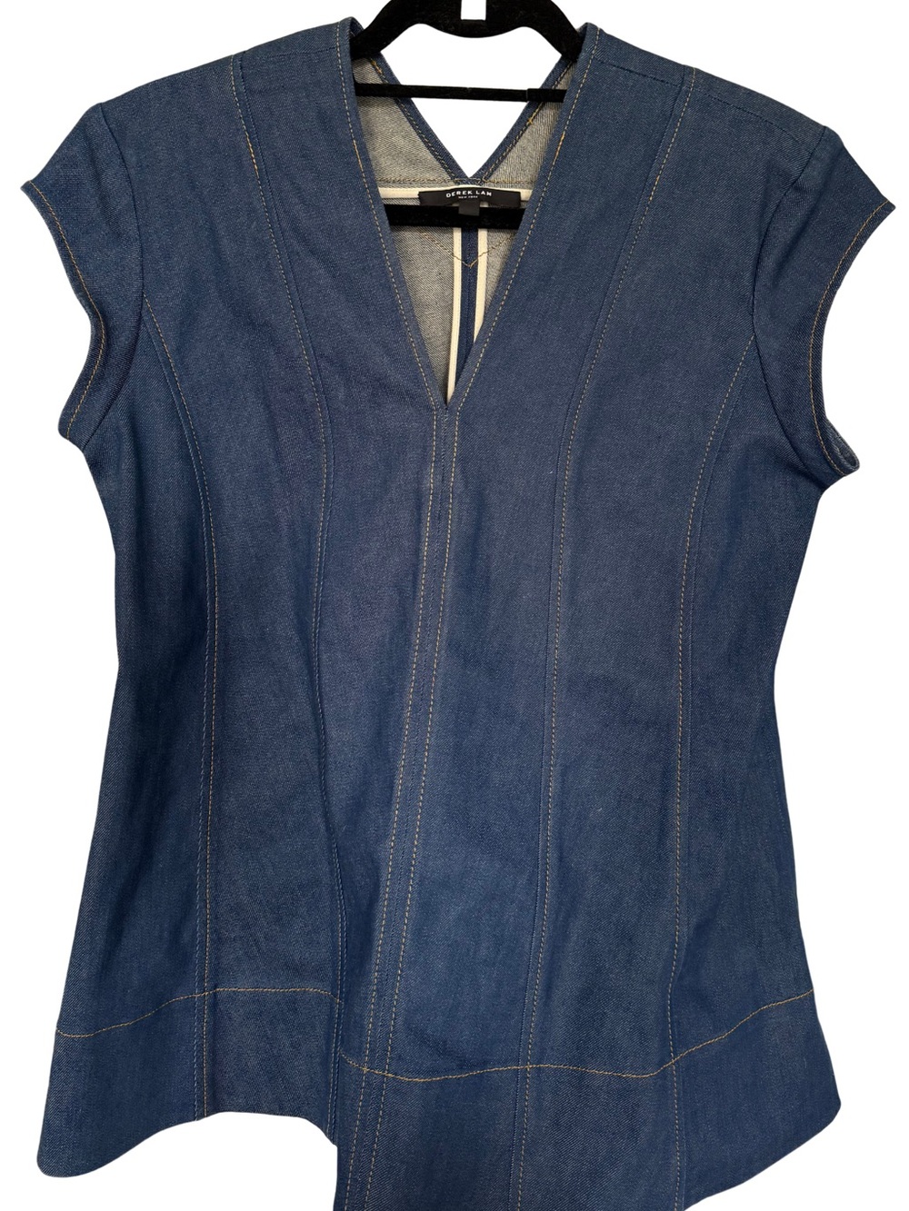 Derek Lam Denim V-Neck Shirt - Blue